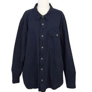 Woolrich Navy Blue Insulated Button Down Shacket Jacket- Men's XXL, 2XL